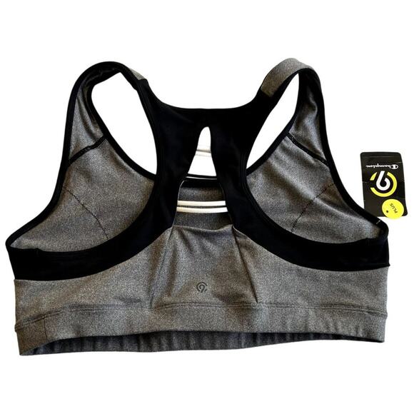 C9 Champion Plus Size 2X Sports Bra Gray Black Racerback NWT Stretch Athletic - Picture 2 of 9